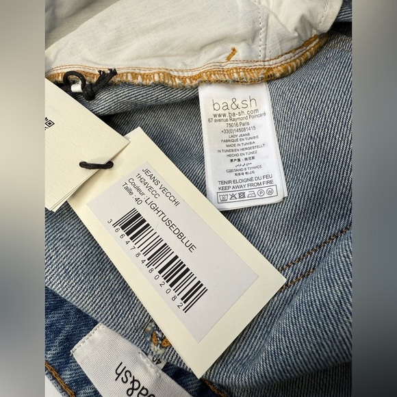 Ba&sh Vecchi Faded Wide Leg Jeans Women’s 8 US Mid Rise Light Wash Boho - Picture 11 of 17